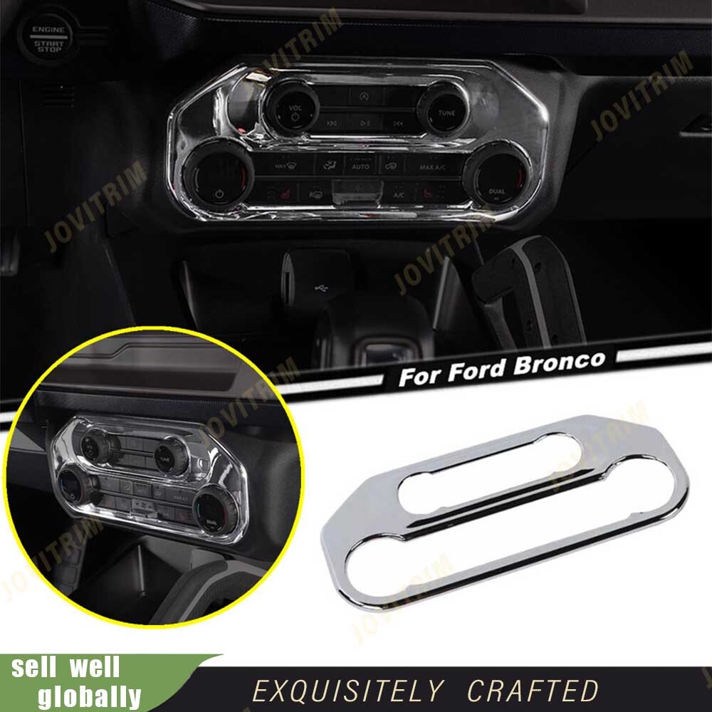 For 2021-2024 Ford Bronco ABS Chrome Central Control A/C Switch Panel Cover Trim