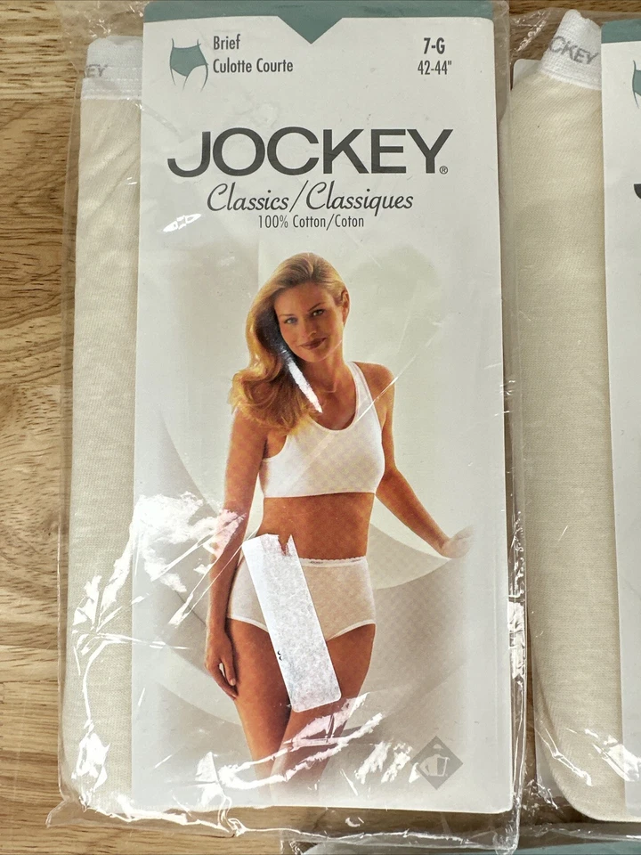 Lote De Colección De Bragas Calzoncillos Jockey Classics Mujer Talla 7-G 42-44" Amarillo/Crema 1998 Foto 2 de 4