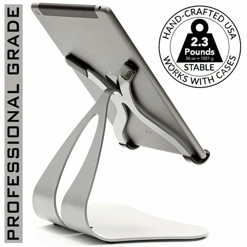 Stabile 2.0 - Fixed-Angle Steel iPad Stand - Silver | Made in USA - Thought Out - Image 3 of 4
