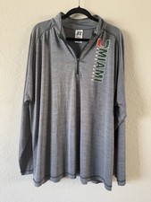 Russell University Of Miami Hurricanes 1/4 Zip Pullover LS Athletic Shirt 2XL