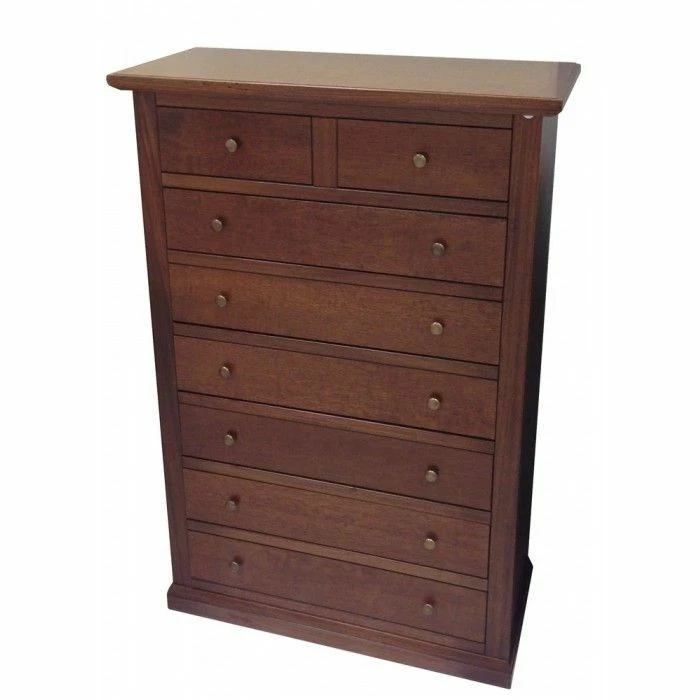 Cómoda 6+2 Cajones Semanal de Madera Arte Pobre Nogal Oscuro Clásico - Imagen 4 de 4