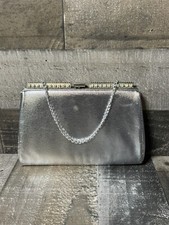 Vintage Silver 7.5 x5.5 Chain Clutch Handbag With Clasp