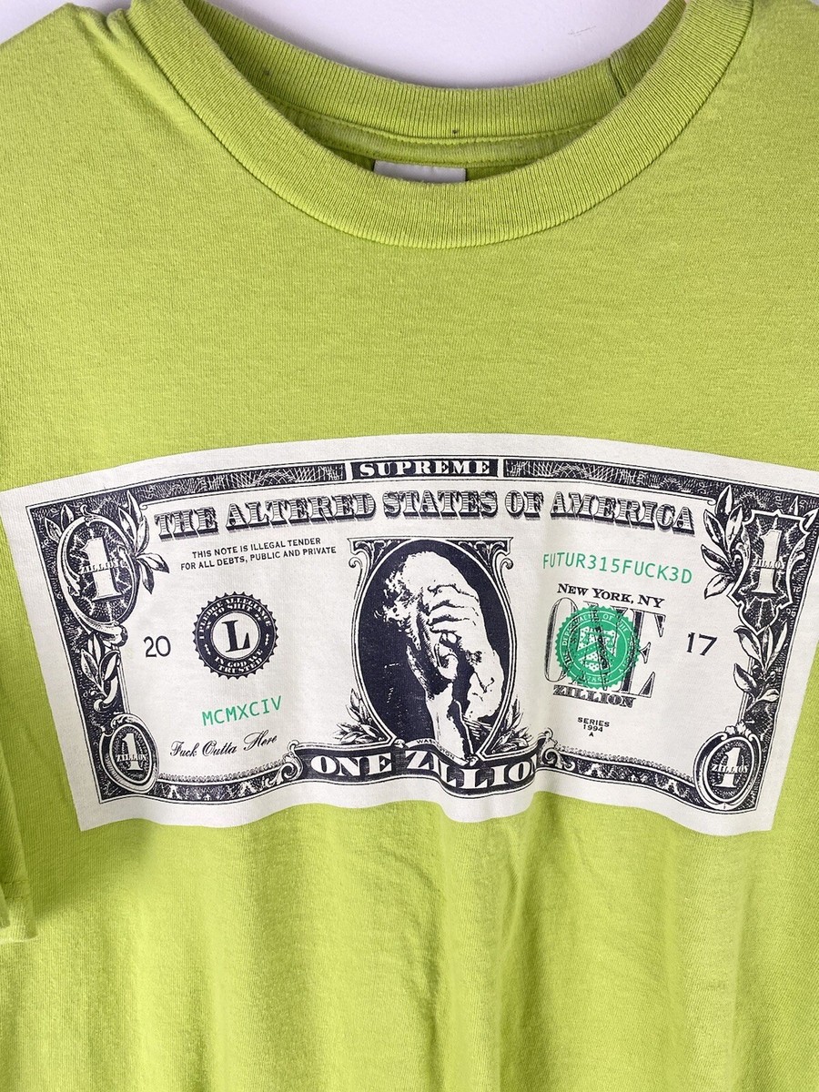 Supreme FW17 Dollar Tee Size Medium Lime Green Graphic Logo
