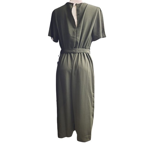 Womens Casual Jumpsuit ex Peacock Khaki Ladies Formal Summer Dungaree Size 8-18 - Picture 4 of 16