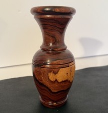 Beautiful Wood Vase-7 Tall-Dark And Light Wood Tones; Decor
