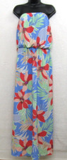 Womens Sun Dress Size 3XL Plus Blue Red Floral off Sleeve Flowy