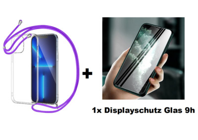 Handykette Lila + Panzerfolie Glas 9h für Samsung A56 A16 A26 A36 A55  S25