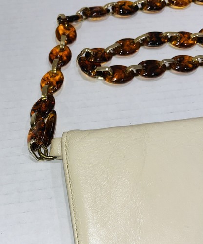 VTG JANE SHILTON Purse Shoulder Handbag Cream Genuine Leather 1971 England - Picture 4 of 18