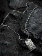 Pure Titanium Necklace 3mm Chain Dog Tag Pendant Handmade Men Women Jewelry Gift