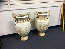 rare pair victorian cast iron sosibios urns