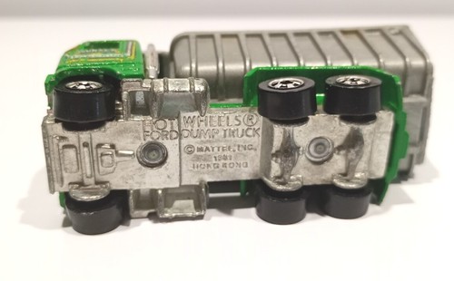 Hot Wheels 1982 Green Ford Dump Truck Sunset Trucking Workhorses Hong Kong - Picture 8 of 8