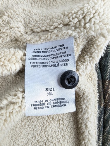 O’Neill Sherpa Lined Flannel Jacket XL Brown Plaid Fleece Shirt Shacket Heavywei - Picture 7 of 9