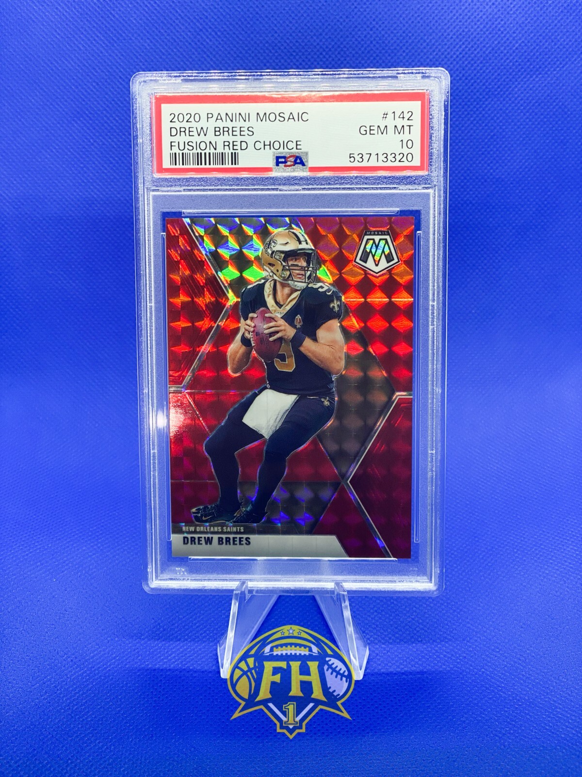 2020 Panini Mosaic #142 Drew Brees Fusion Red Prizm Choice #'d/80 💎 Mint PSA 10