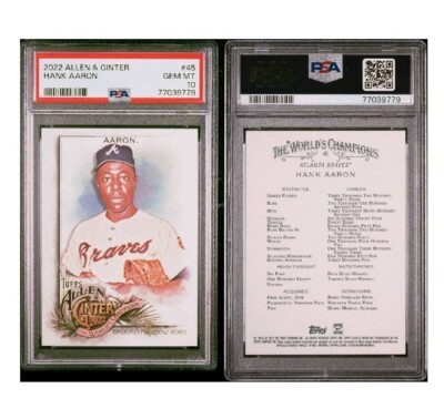 Hank Aaron 2022 Topps Allen & Ginter #45 Gem Mint PSA 10 - RARE