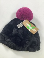 Juniors Dream Out Loud Black Faux Fur Winter Hat NEW NWT