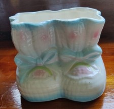 Vintage RUBENS Baby Booties Porcelain Planter