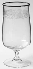 Lenox Vintage White Echo Platinum Trim Replacement Glass Iced Tea 6 3/8”, NWOT