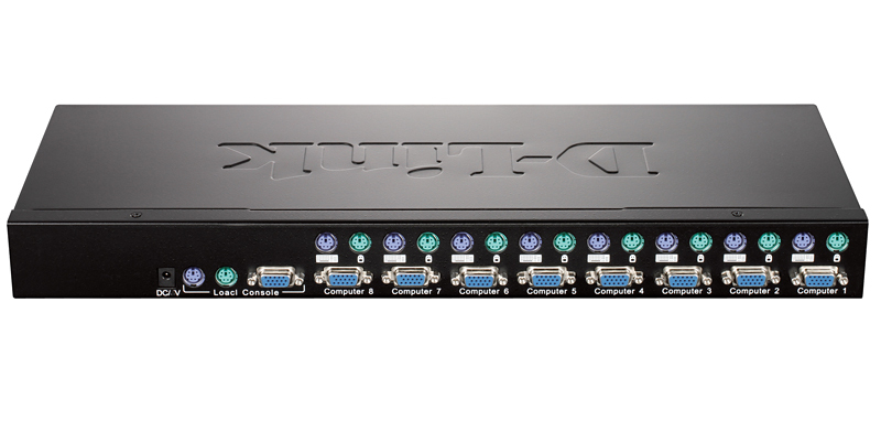 D-LINK KVM-140 Rack Mount KVM Switch Digital 8 Port Mouse Keyboard