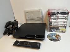 Sony PlayStation 3 PS3 Slim 120 GB Console Bundle + 18 Games 2 Controls Remote