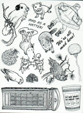 Unmounted Rubber Stamp Plate, Unmounted/Uncut Pink Rubber Stamps