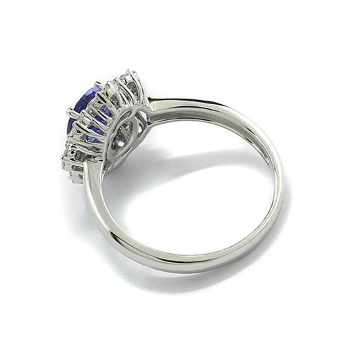 Tansanit Brillant Ring Blauviolett Diamanten 750 Gold Wert 3.300 Euro Neu - Bild 2 von 4