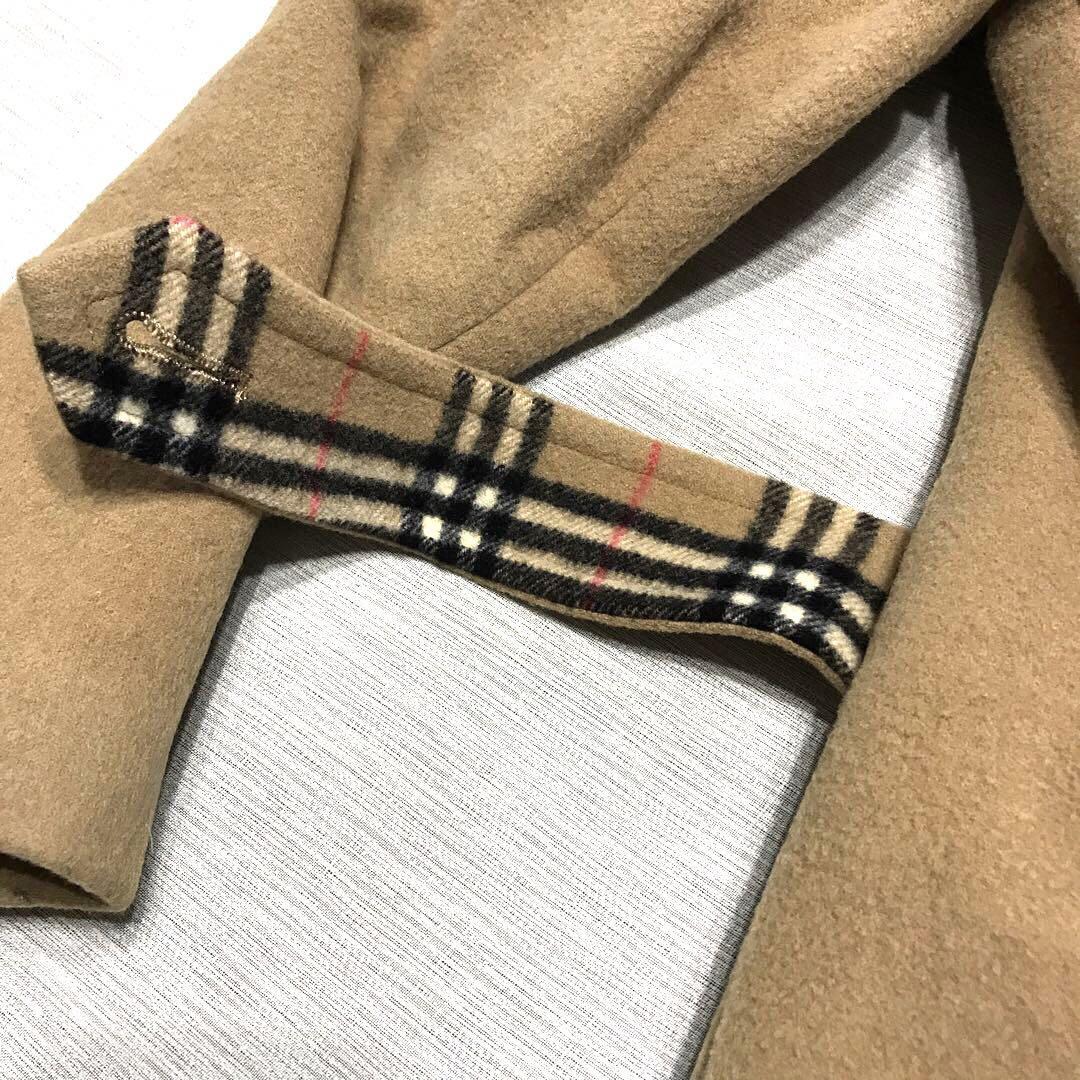 Burberry Belted Coat Nova check Long Sleeves Camel Wool Size S For Women thumbnail 9
