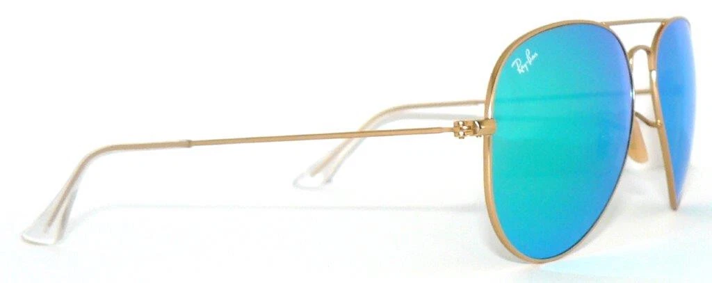 Ray Ban SONNENBRILLE GOLD GRÜN SPIEGEL RB 3025 112/19 58 AVIATOR 3026 BRILLE BAG