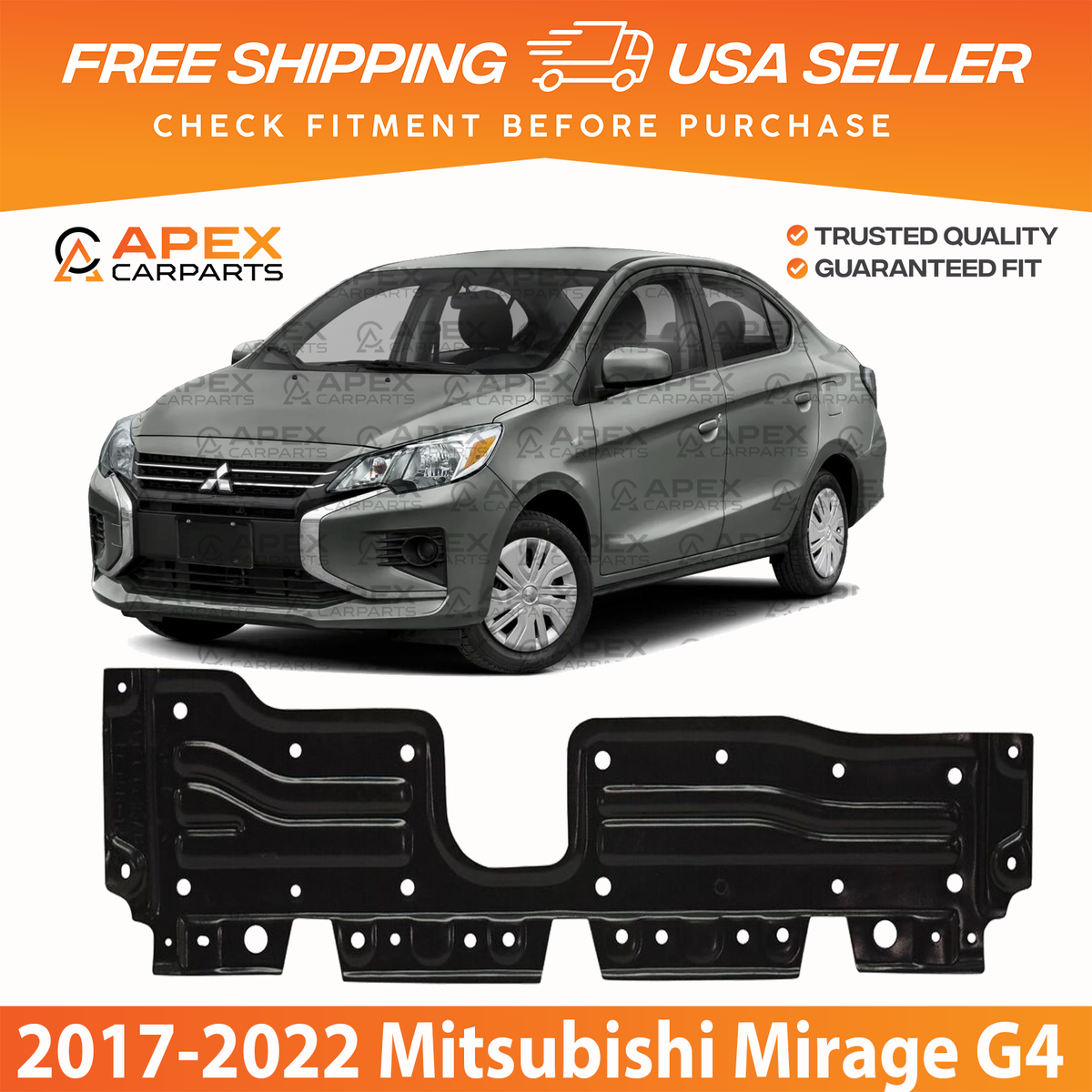New Front Engine Splash Shields for 2017-2022 Mitsubishi