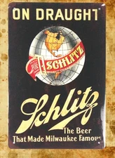 rustic tavern beer Milwaukee famous tin metal sign wall hanging ornaments