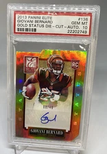 GIOVANI BERNARD 2013 ELITE R GOLD DIE CUT AUTO  SP/49 PSA 10 GEM MT POP 2