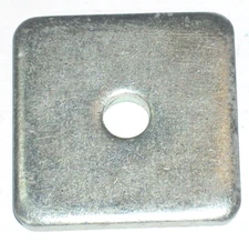 Square Flat Washer 1 1/2 x 1 1/2 x 1/8 in Thick w 1/4 in Dia Hole 4pk