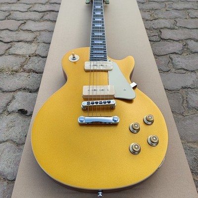 P90 Pickups Gold top  Silver hardware ABR-1 Bridge LP Electric Guitar FAST ship