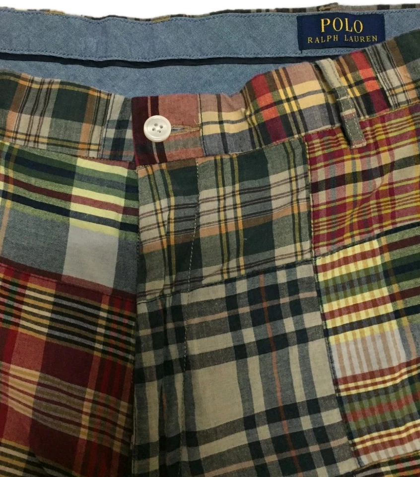 Pantalones Cortos Polo Ralph Lauren Prospect Para Hombre Talla 36 Multicolor Madras Patchwork Foto 3 de 4