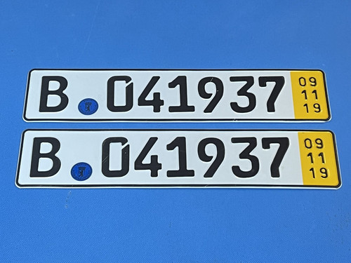 Expired Germany Export License Plate Pair Berlin 2019 Original Collectible
