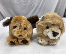 Puffkins Plush Lot of 2 Fetch Brown Dog Lancaster Lion Swibco 1994 NWT