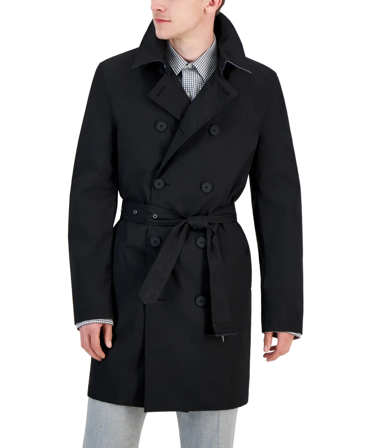 Tommy Hilfiger Men’s Modern-Fit Raincoat, Black, 44L