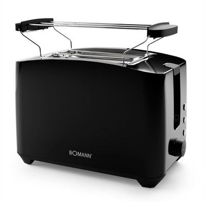 Bomann Toaster TA 6065 CB schwarz, 750 W, Brötchenaufsatz, 2 Schlitze, NEU