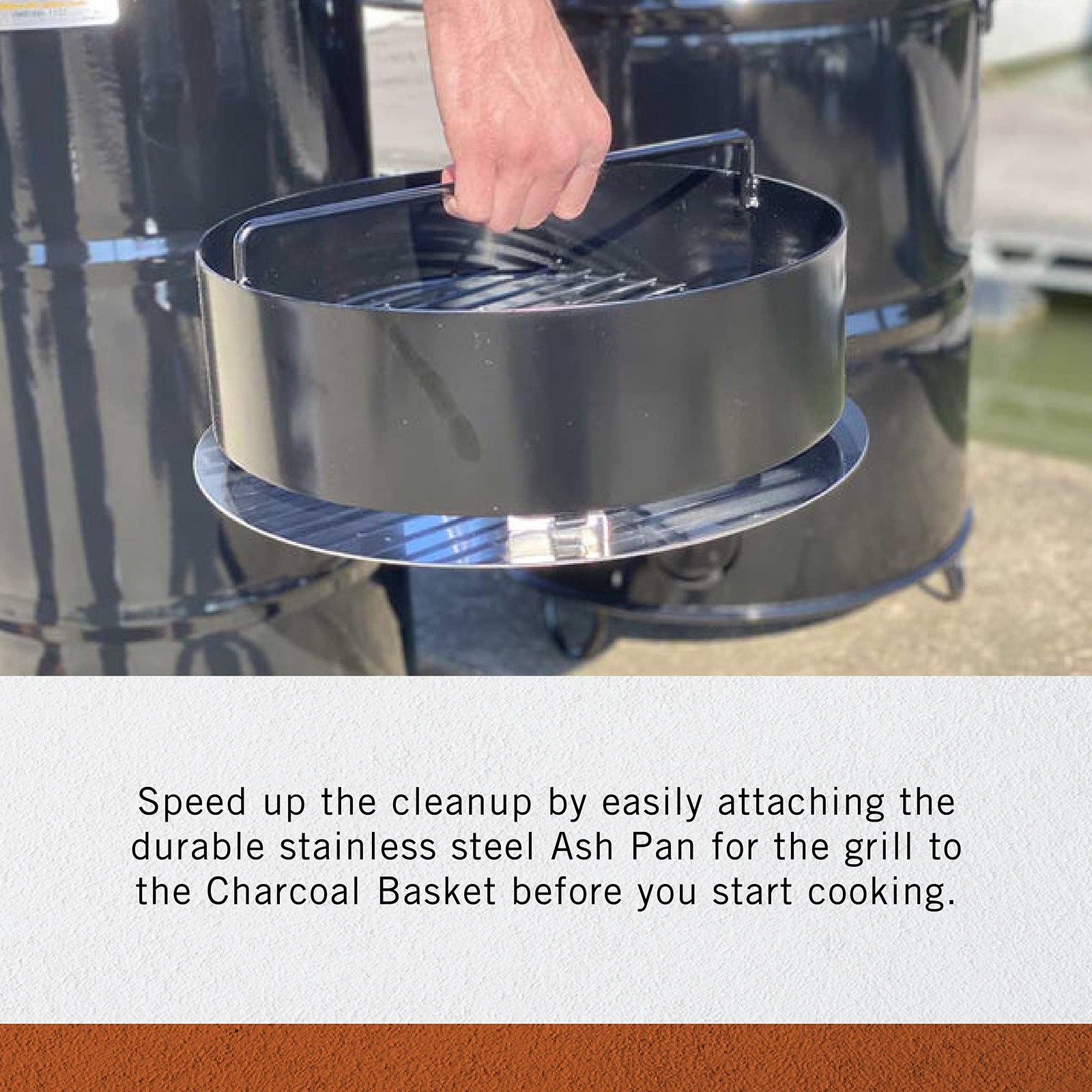 Pit Barrel Cooker Stainless Steel Ash Pan, Attachable Barrel Smoker Ash Pan A...