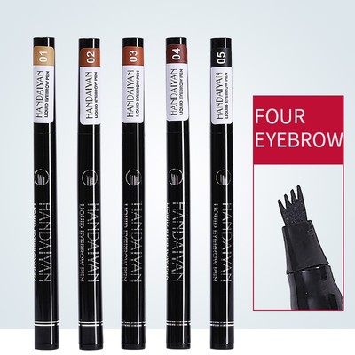 2XMicroblading Augenbrauen Tattoo 3D Liquid Ink Pen Wasserdicht 4 Gabel Stift Brow UK