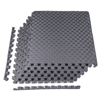 EVERYDAY ESSENTIALS BalanceFrom Fitness 24 Sq Ft Interlocking EVA Foam Exercise Mat Tiles, Gray
