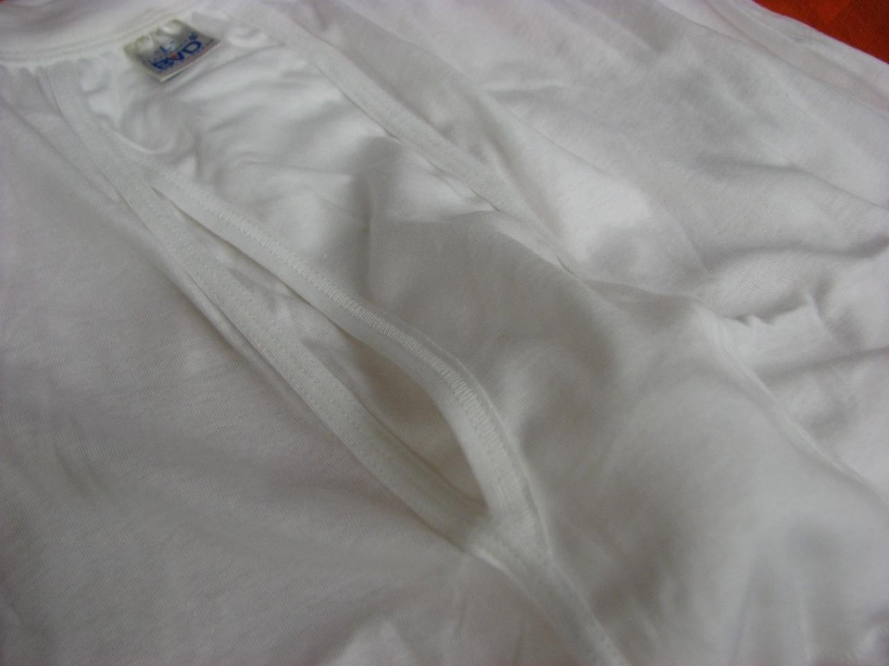 Vintage underwear BVD men's white boxer  brief M-L w/covered waistband
