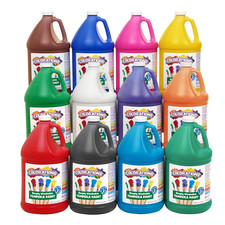 Paraben-Free Washable Tempera Paint for Kids, Set of 12 Colors Gallon Value Si