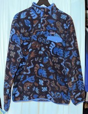 Patagonia Synchilla Snap-T Fleece Women s Large Across Oceans Pitch Blue Print