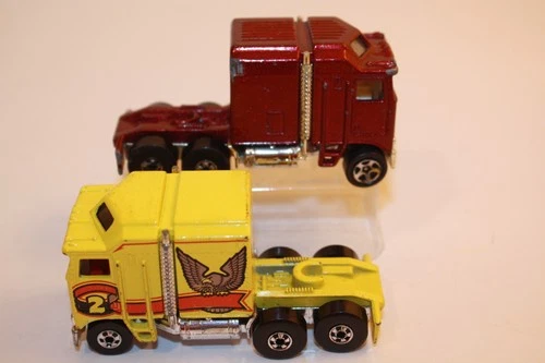 Two (2) Vintage 1982 Hot Wheels Thunder Roller Semi Tractor Trucks
