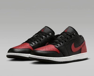 Nike Air Jordan 1 Low Bred Twist Black Varsity Red 553558-067 Men Size 13 No Lid