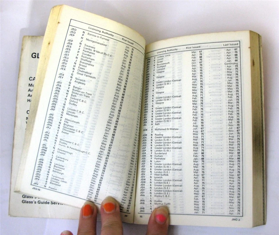 GLASS'S Index Suffix Marks Registration Numbers 1967-76 Car Reg Marks - Image 3 of 4