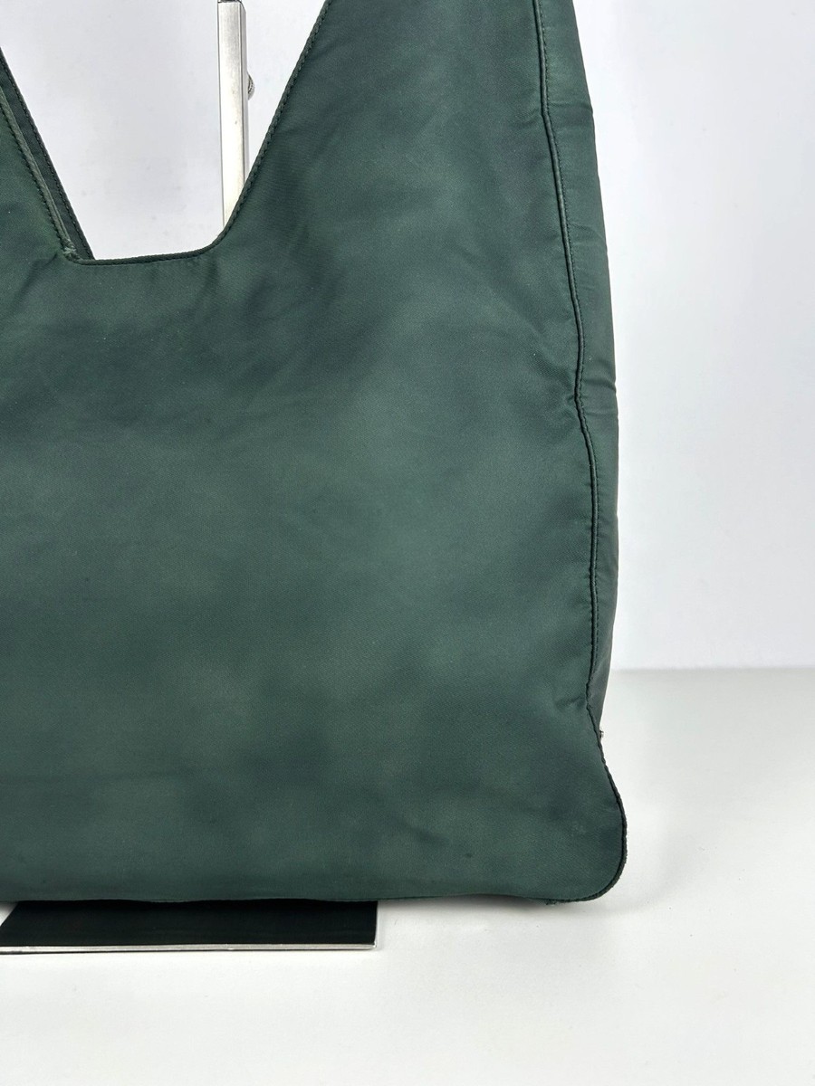 Vintage Archive 90s Prada nylon triangle logo hobo handbag | eBay