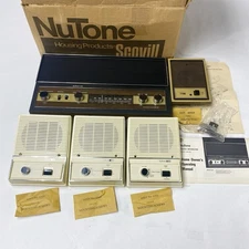 NuTone Radio Intercom Master Station IMA-203 Brown MCM! Door Station + 3 Rooms