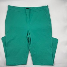 Talbots Womens Chatham Ankle Pants Size 10 Green Cotton Blend Stretch Ankle Fits