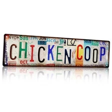 Vintage Accessories – Funny Rooster Garden Signs and Grunge Room Chicken Coop